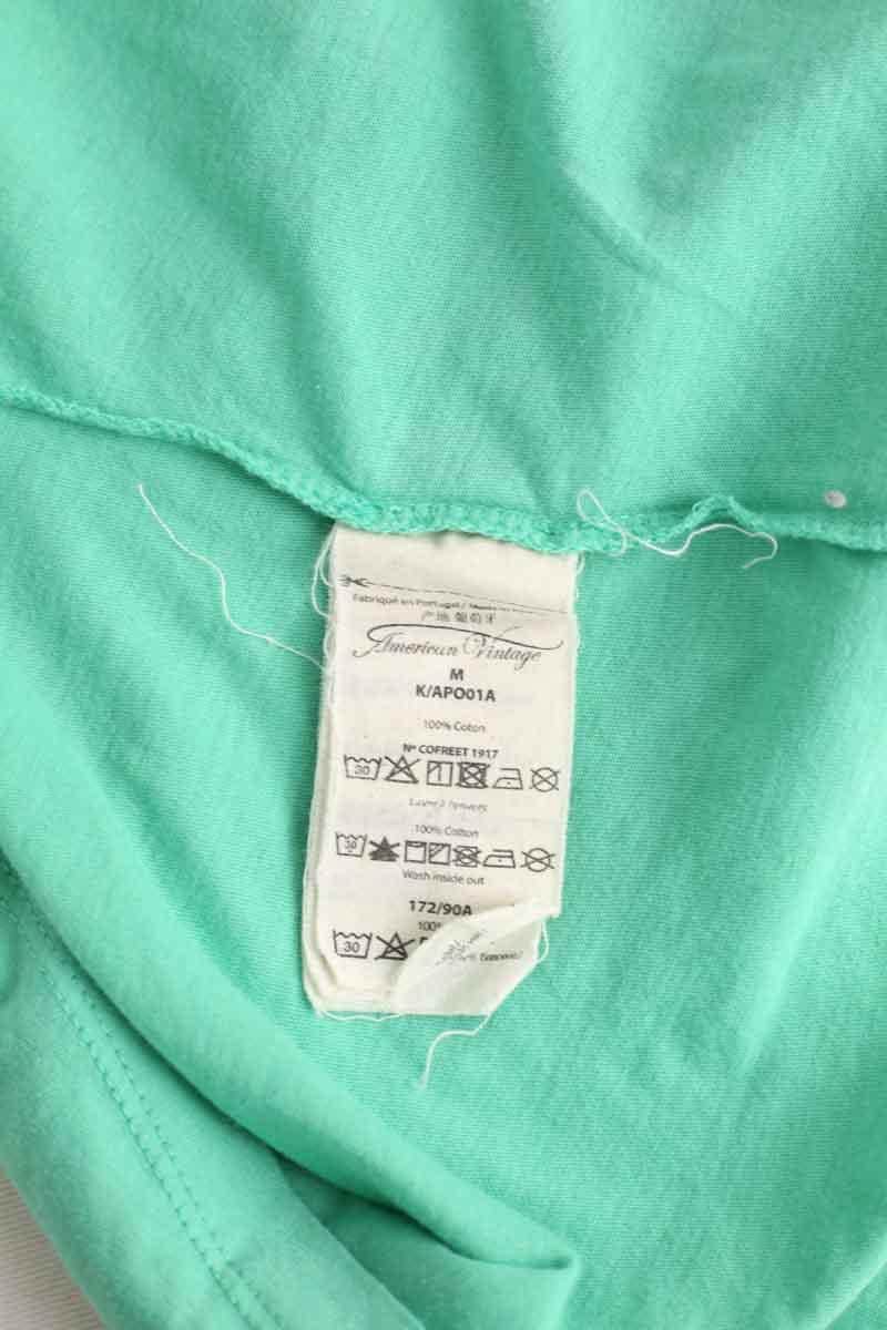 Top sans manche American Vintage Vert en Coton