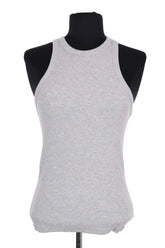 Top sans manche Anine Bing Gris en Coton, taille S - Seconde Main