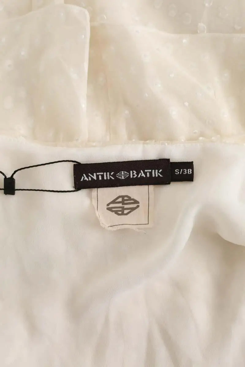 Top sans manche Antik Batik Ecru en Soie