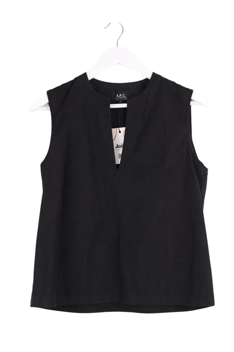 Top sans manche APC Noir en Coton, taille L - Seconde Main