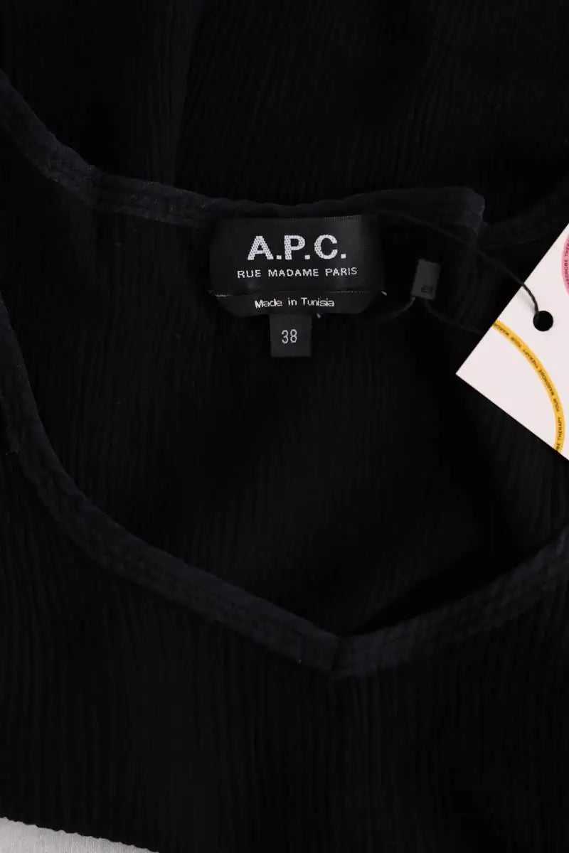 Top sans manche APC Noir en Coton