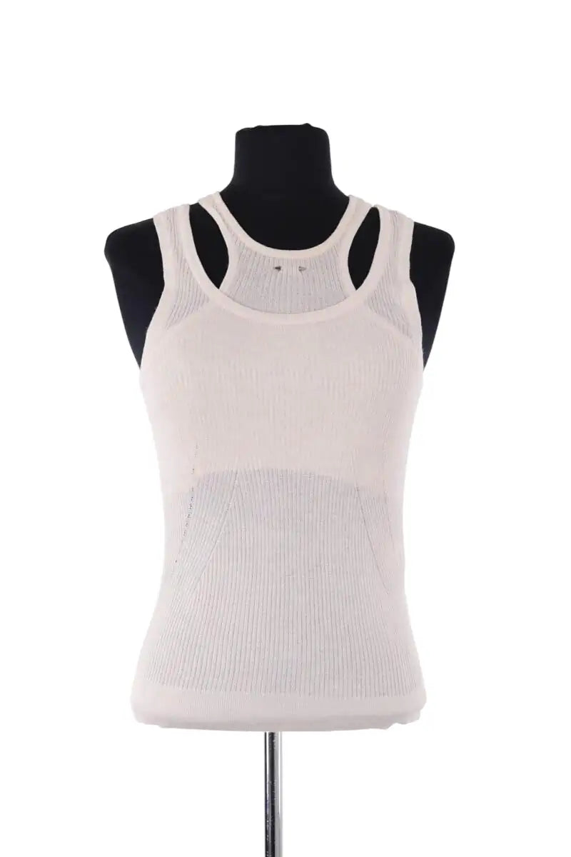 Top sans manche Barbara Bui Ecru en Viscose, taille XS - Seconde Main