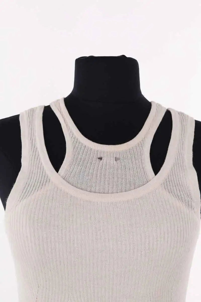 Top sans manche Barbara Bui Ecru en Viscose