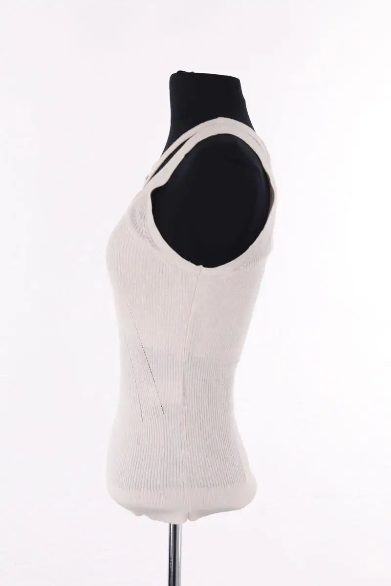 Top sans manche Barbara Bui Ecru en Viscose