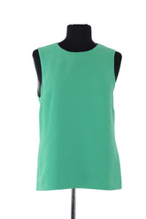 Top sans manche Barbara Bui Vert en Synthétique, taille M - Seconde Main