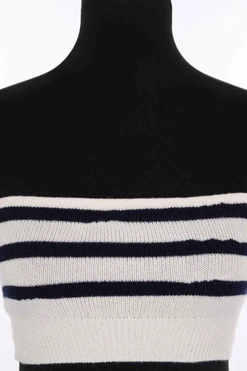 Top sans manche Barrie Ecru en Cachemire