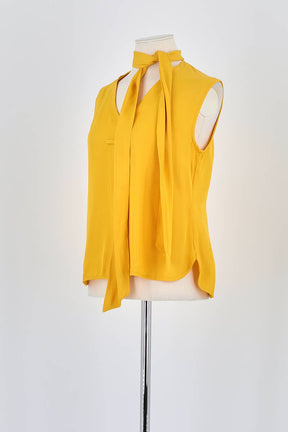 Top sans manche Bellerose Jaune en Soie