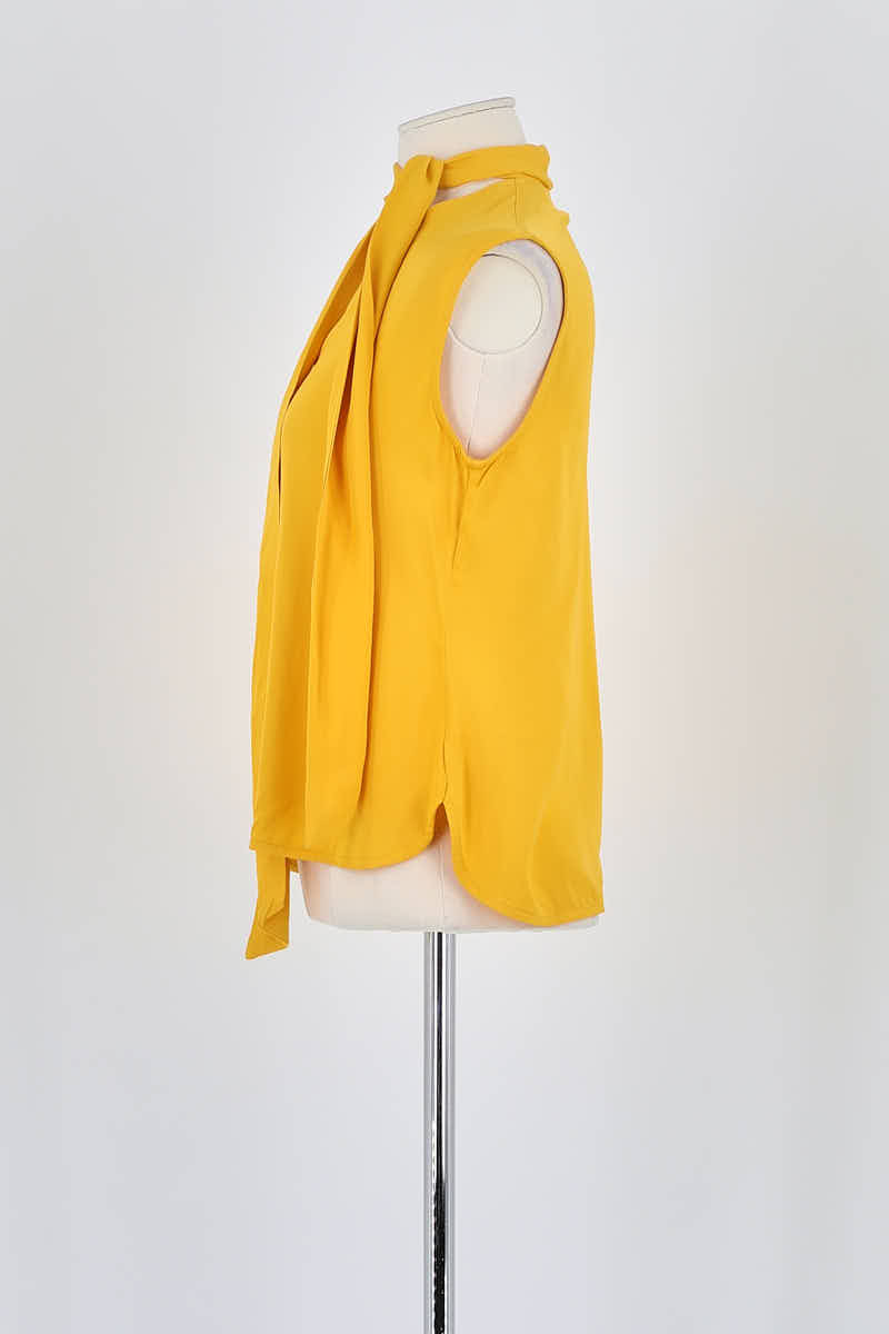 Top sans manche Bellerose Jaune en Soie