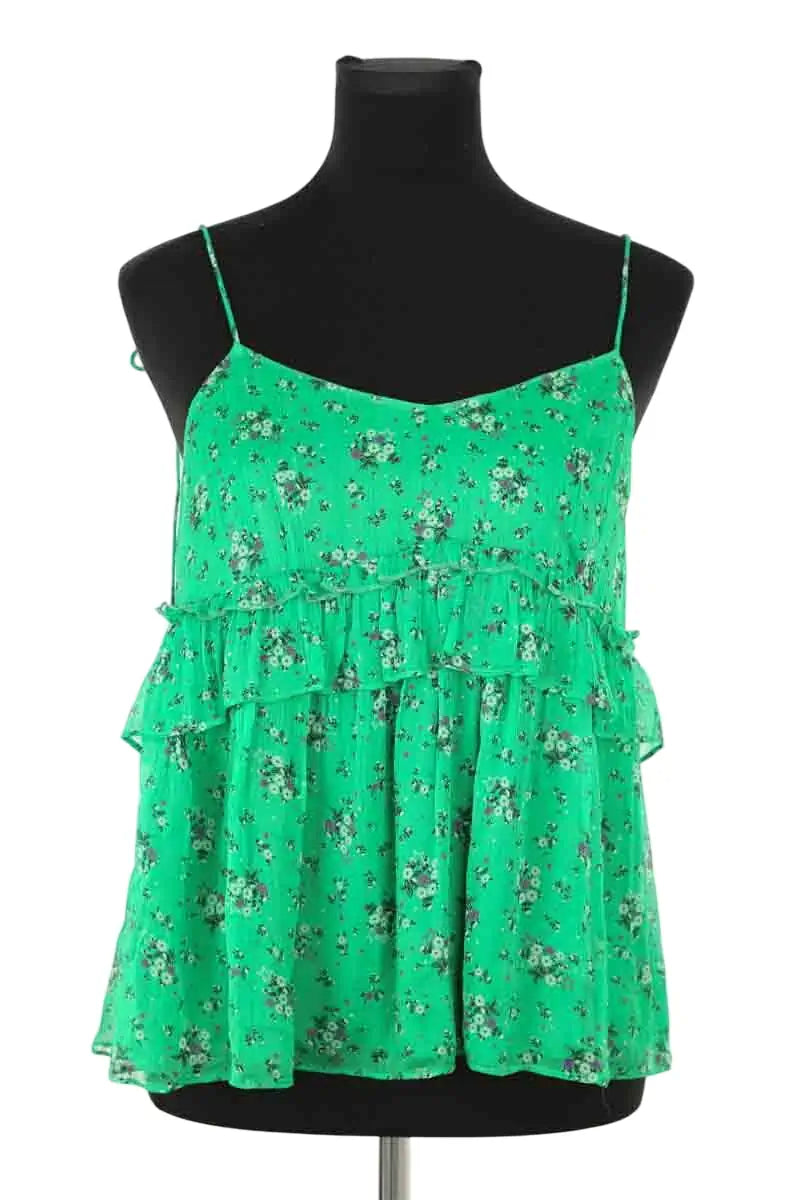 Top sans manche Berenice Mona apple print Vert en Viscose, taille S - Seconde Main