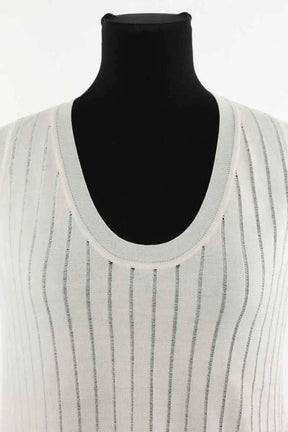 Top sans manche Casasola Knit tank top Blanc en Soie