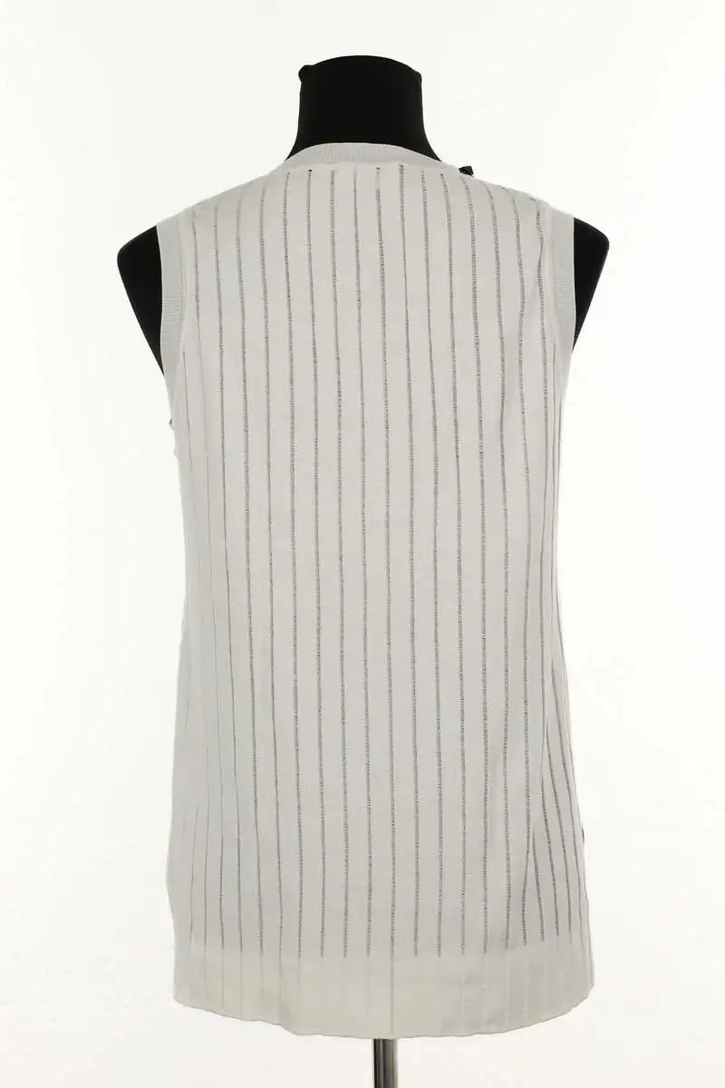 Top sans manche Casasola Knit tank top Blanc en Soie