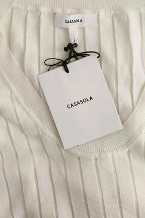 Top sans manche Casasola Knit tank top Blanc en Soie