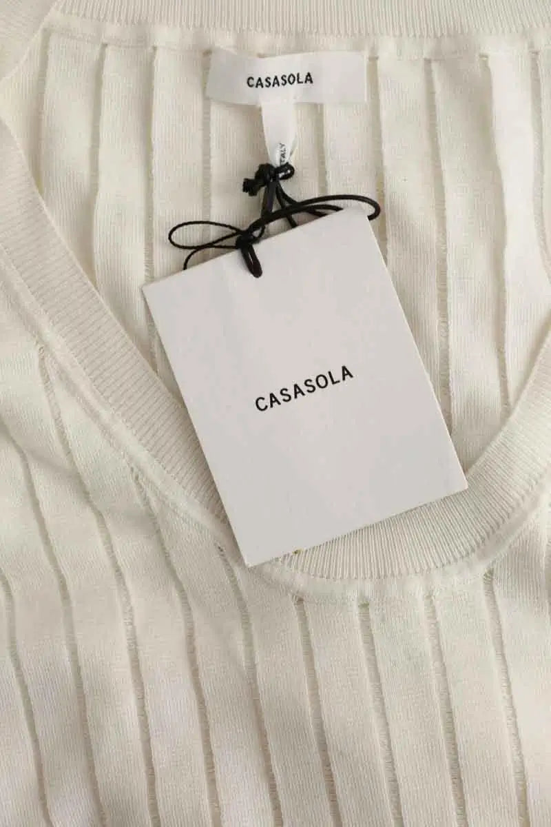Top sans manche Casasola Knit tank top Blanc en Soie