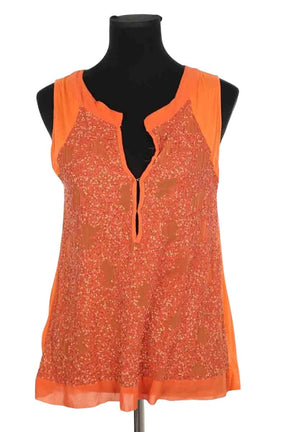 Top sans manche Charlie Joe Orange en Soie, taille S - Seconde Main
