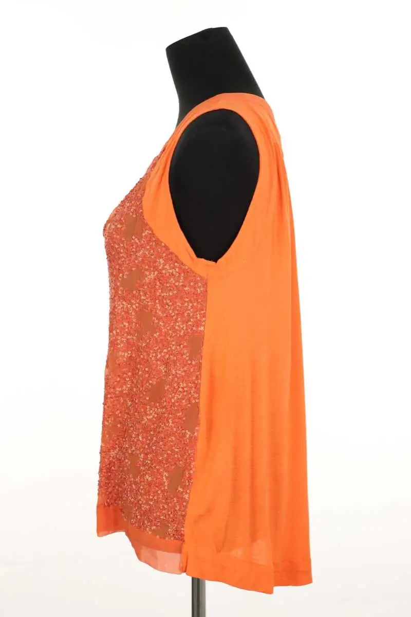 Top sans manche Charlie Joe Orange en Soie