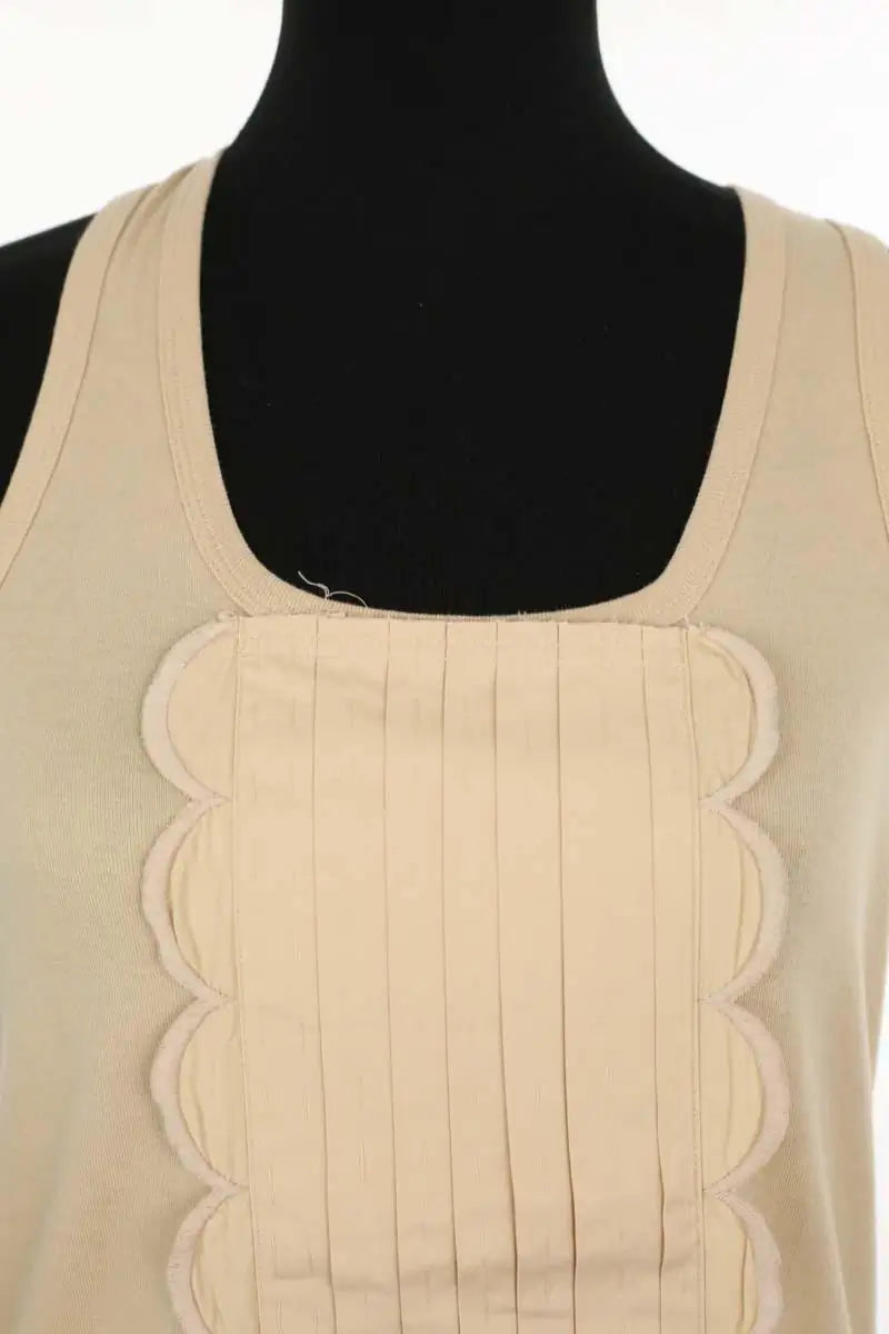 Top sans manche Chloé Beige en Coton