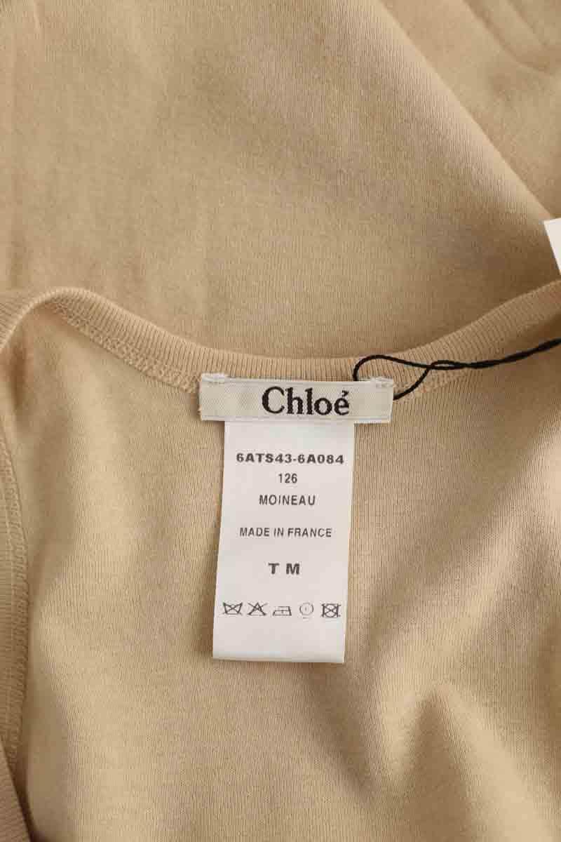 Top sans manche Chloé Beige en Coton