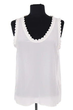 Top sans manche Claudie Pierlot Blanc en Soie, taille M - Seconde Main