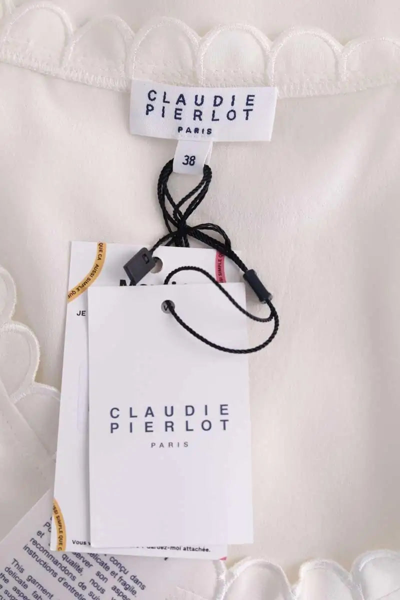Top sans manche Claudie Pierlot Blanc en Soie