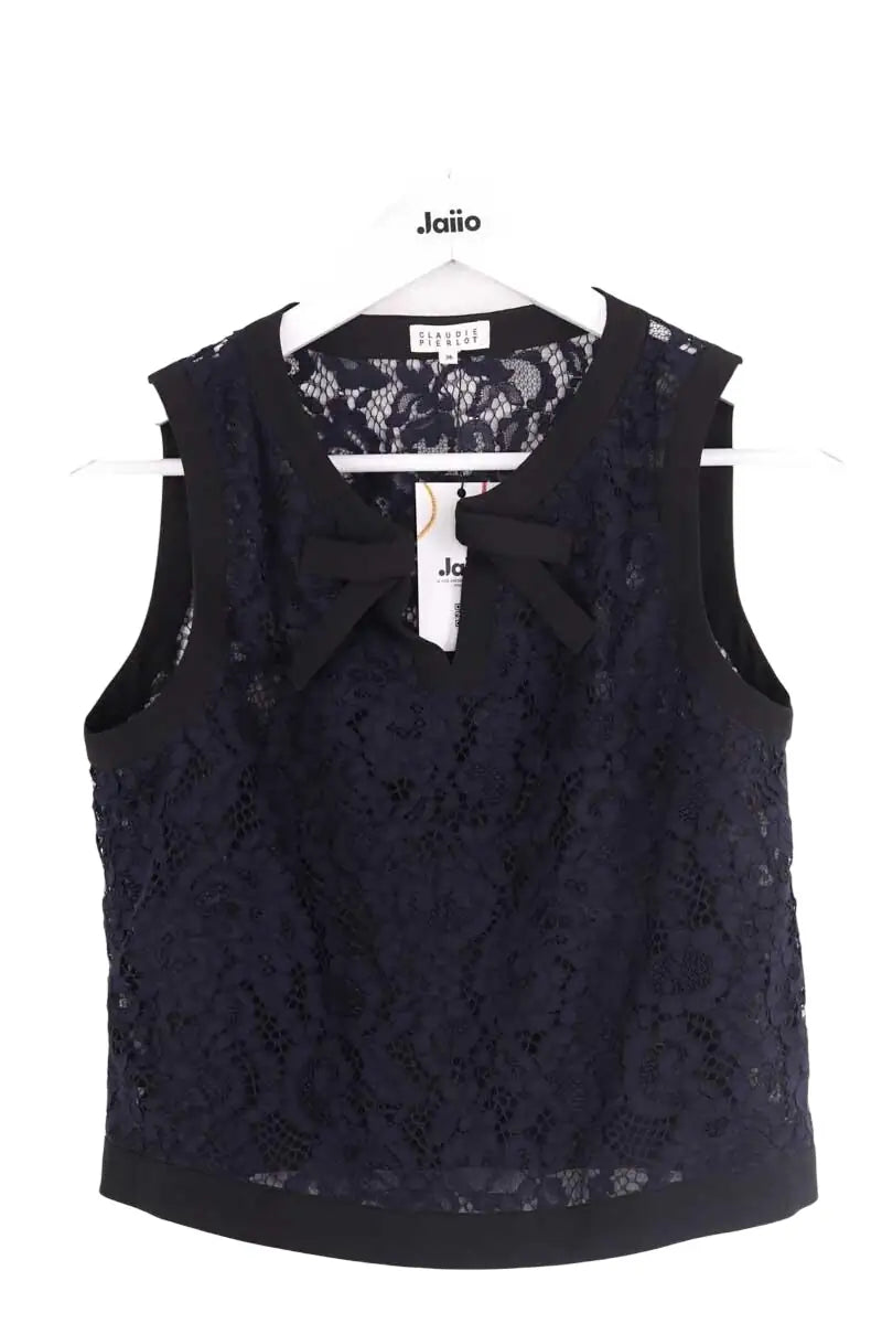Top sans manche Claudie Pierlot Marine en Coton, taille S - Seconde Main