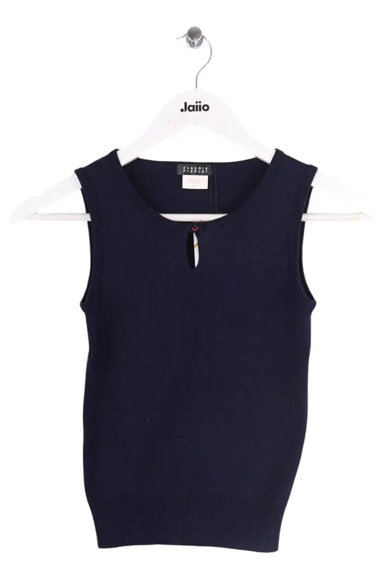 Top sans manche Claudie Pierlot Marine en Coton, taille S - Seconde Main
