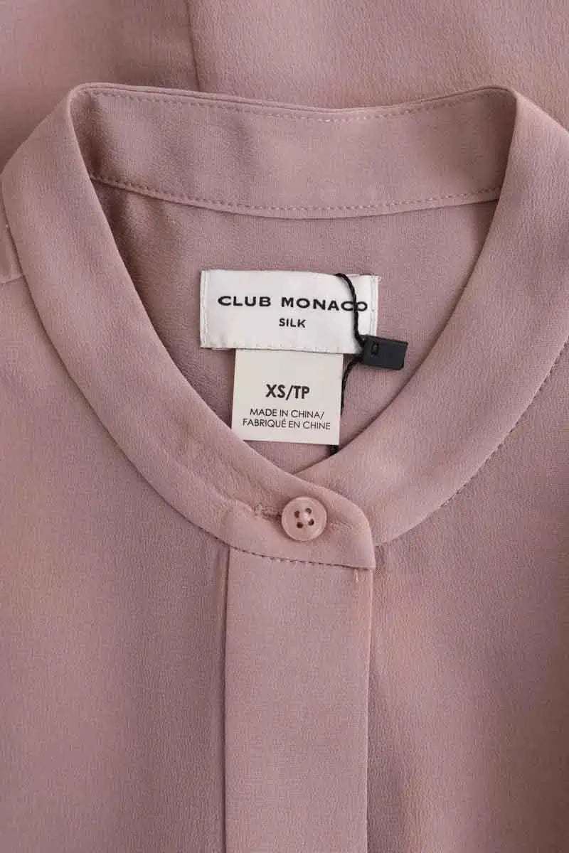 Top sans manche Club Monaco Rose en Soie