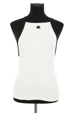 Top sans manche Courrèges Blanc en Coton, taille M - Seconde Main