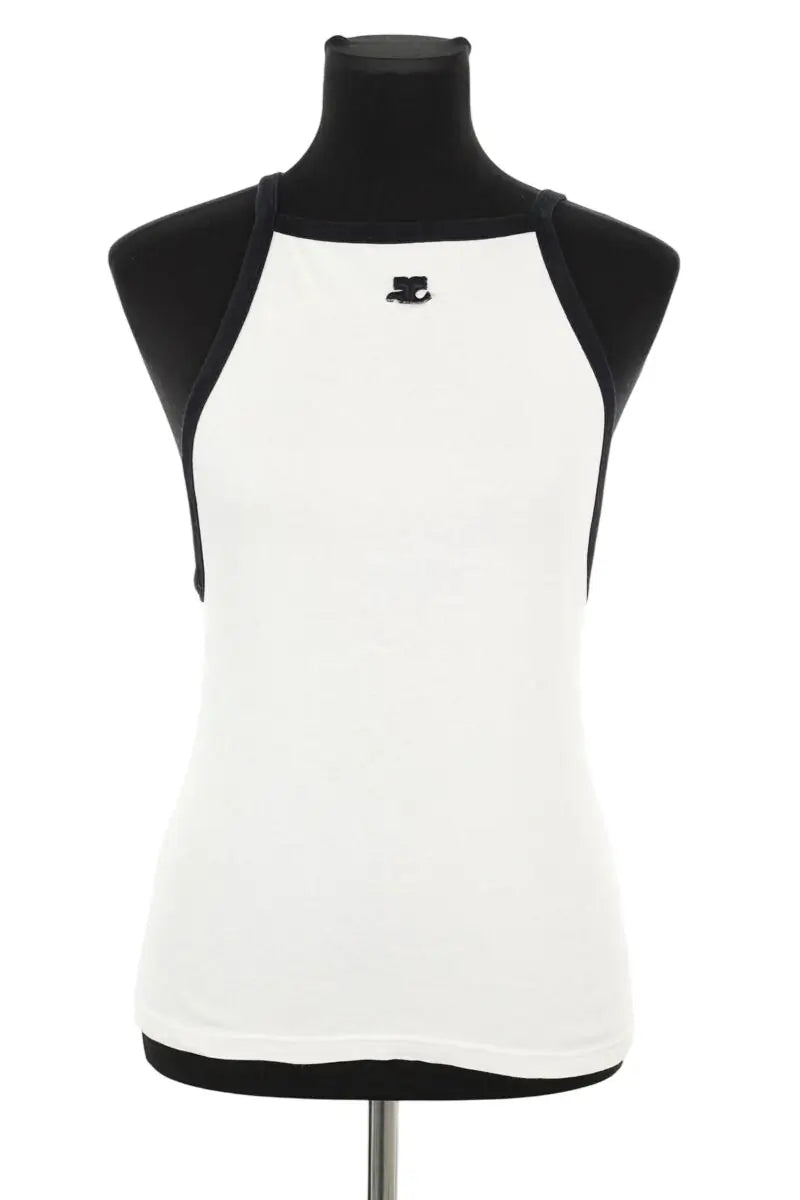 Top sans manche Courrèges Blanc en Coton, taille M - Seconde Main