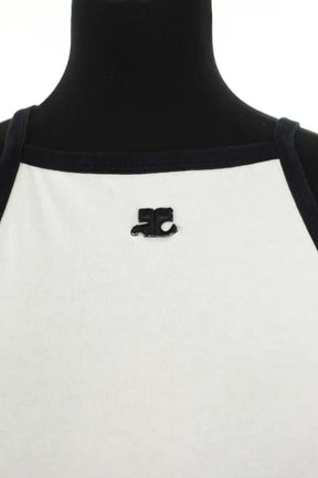 Top sans manche Courrèges Blanc en Coton