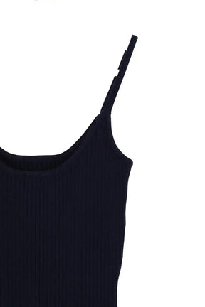 Top sans manche Courrèges Marine en Coton