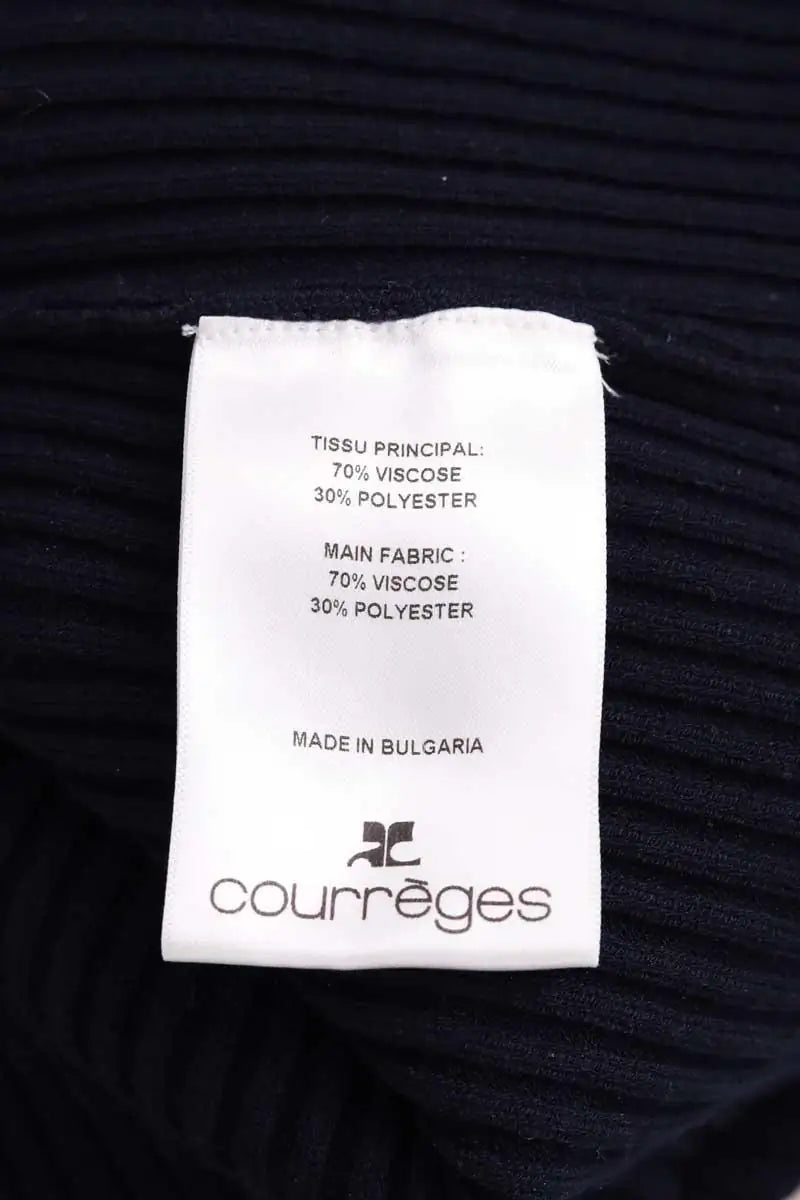 Top sans manche Courrèges Marine en Coton