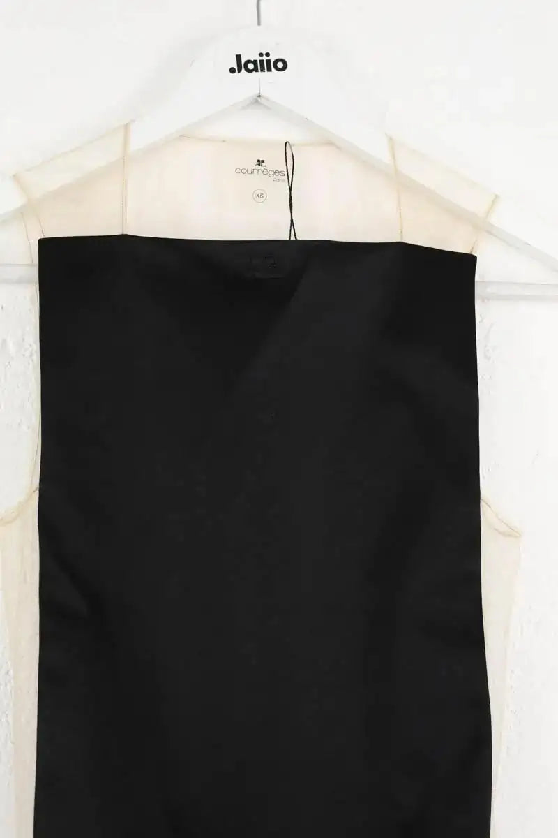 Top sans manche Courrèges Noir en Synthétique