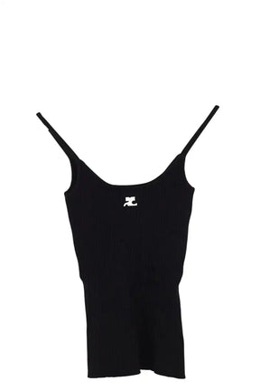 Top sans manche Courrèges Noir en Viscose, taille S - Seconde Main
