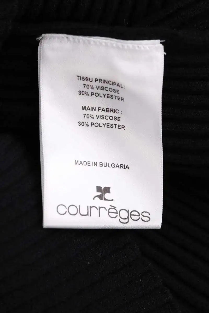 Top sans manche Courrèges Noir en Viscose