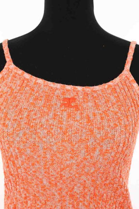 Top sans manche Courrèges Orange en Coton
