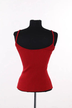 Top sans manche Courrèges Rouge en Laine