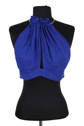 Top sans manche Cult Gaia Bleu en Lin, taille S - Seconde Main