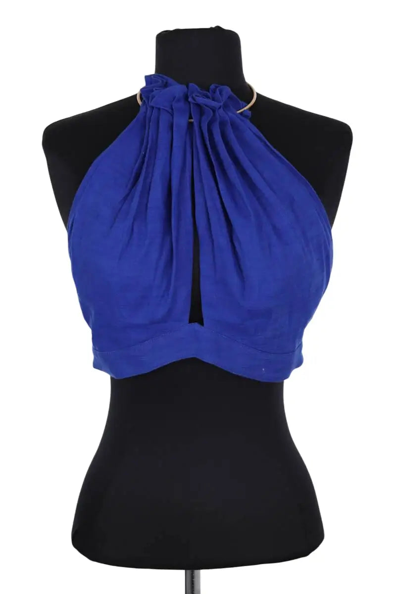 Top sans manche Cult Gaia Bleu en Lin, taille S - Seconde Main