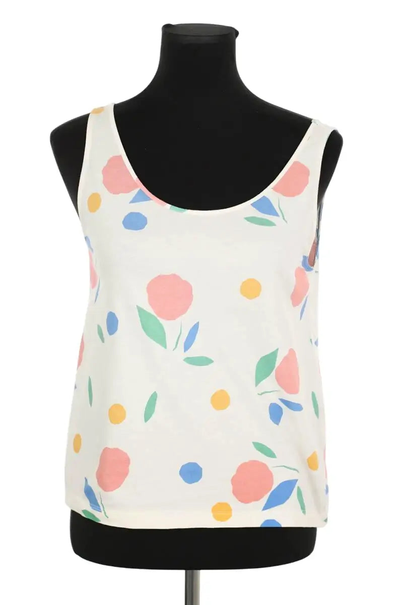 Top sans manche Des Petits Hauts Blanc en Coton, taille XS - Seconde Main