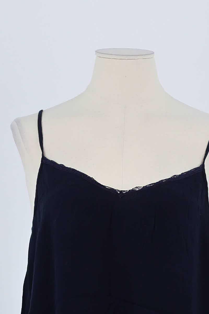 Top sans manche Des Petits Hauts Marine en Viscose