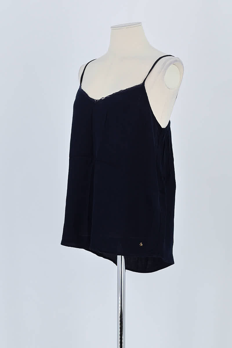 Top sans manche Des Petits Hauts Marine en Viscose