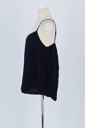 Top sans manche Des Petits Hauts Marine en Viscose