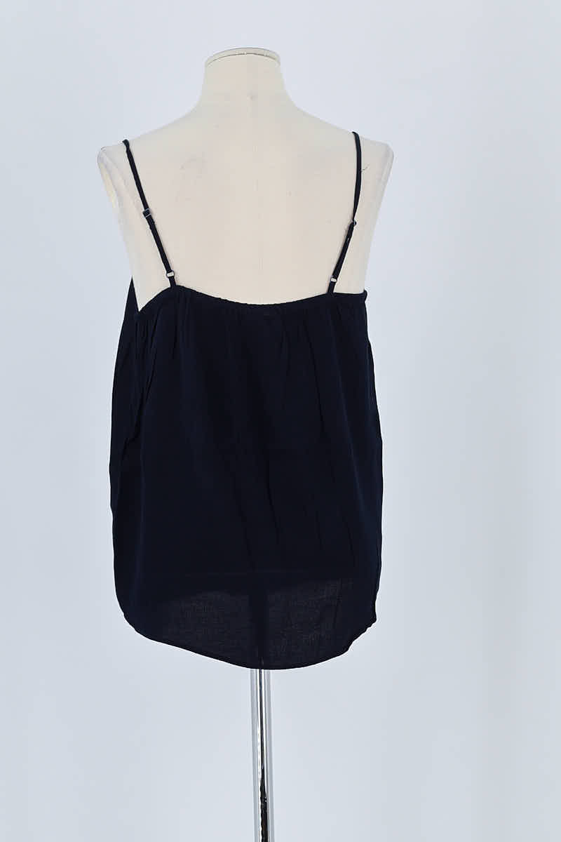 Top sans manche Des Petits Hauts Marine en Viscose