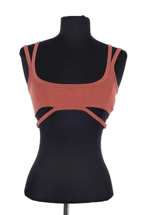 Top sans manche Dion Lee Marron en Viscose, taille S - Seconde Main
