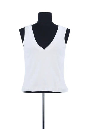 Top sans manche Dior Blanc en Coton, taille L - Seconde Main