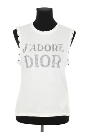 Top sans manche Dior Blanc en Coton, taille M - Seconde Main