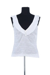 Top sans manche Dior Blanc en Soie, taille L - Seconde Main