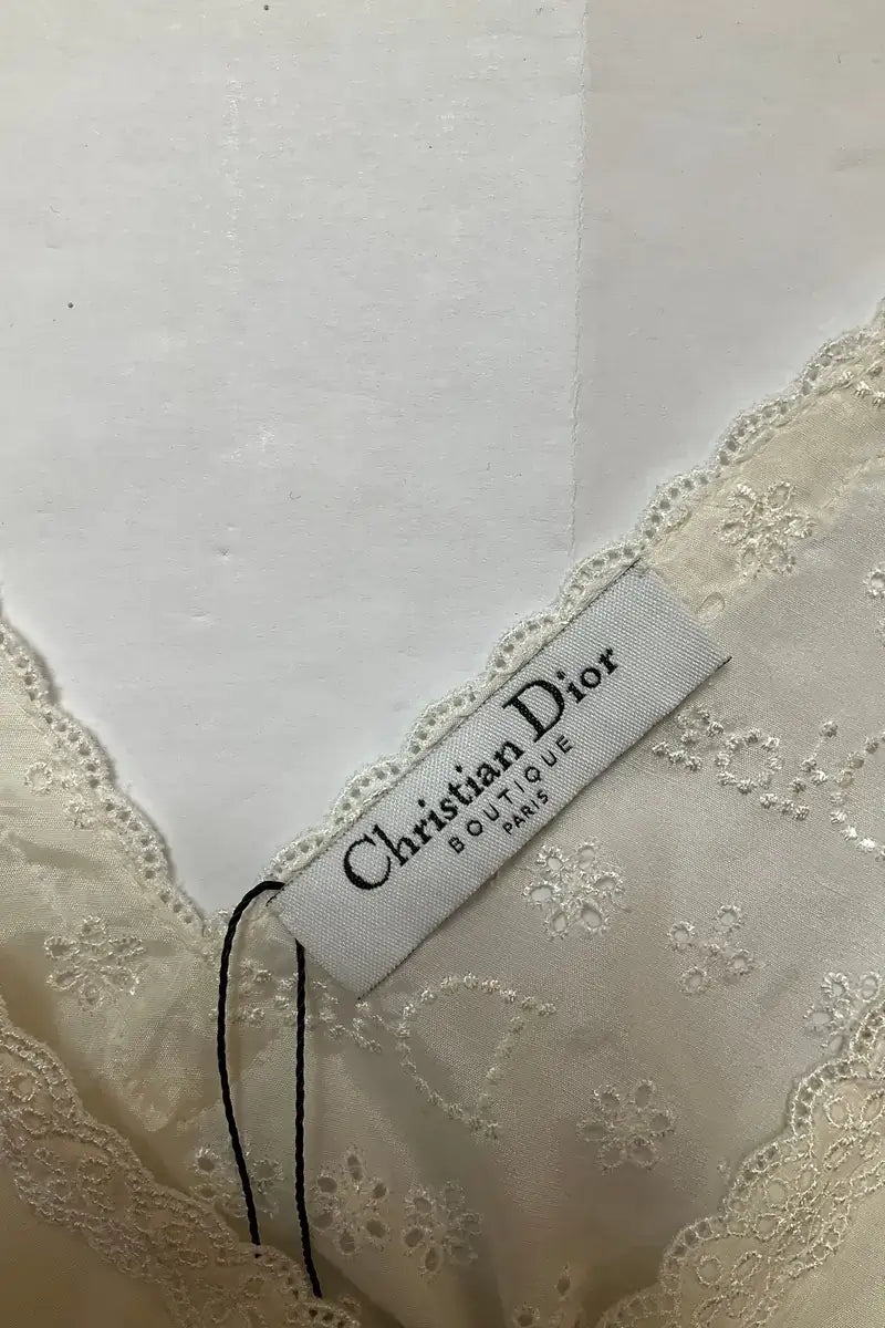 Top sans manche Dior Blanc en Soie