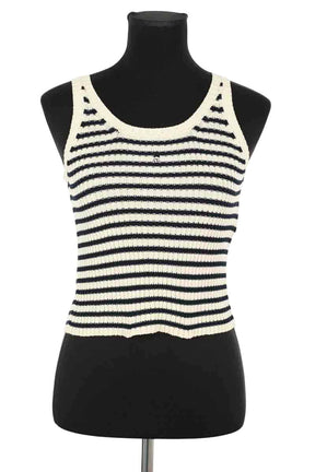 Top sans manche Dior Ecru en Coton, taille S - Seconde Main