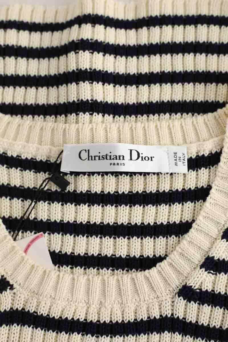 Top sans manche Dior Ecru en Coton